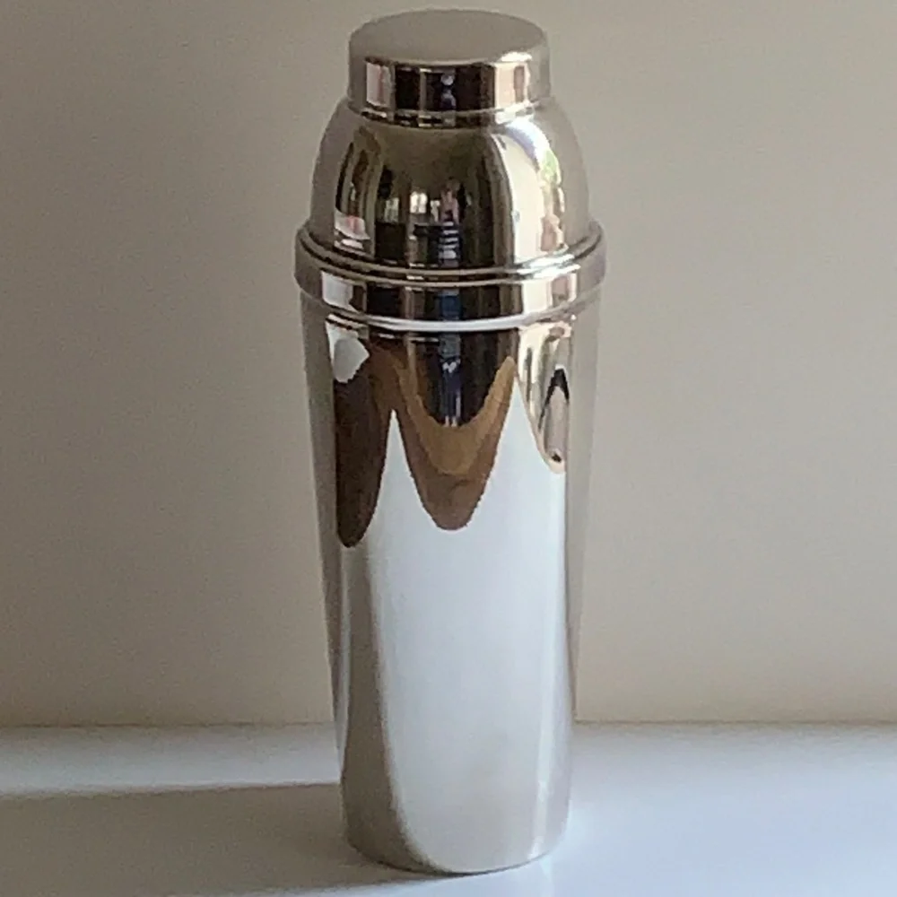 Vintage Silver Plate Cocktail Shaker EPNS Spain | Mid Century Barware | 3 Piece